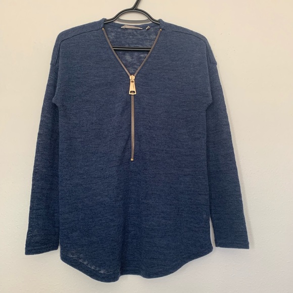 Sold Soft Surroundings Valentina Slub Sweater Navy - Picture 2 of 8